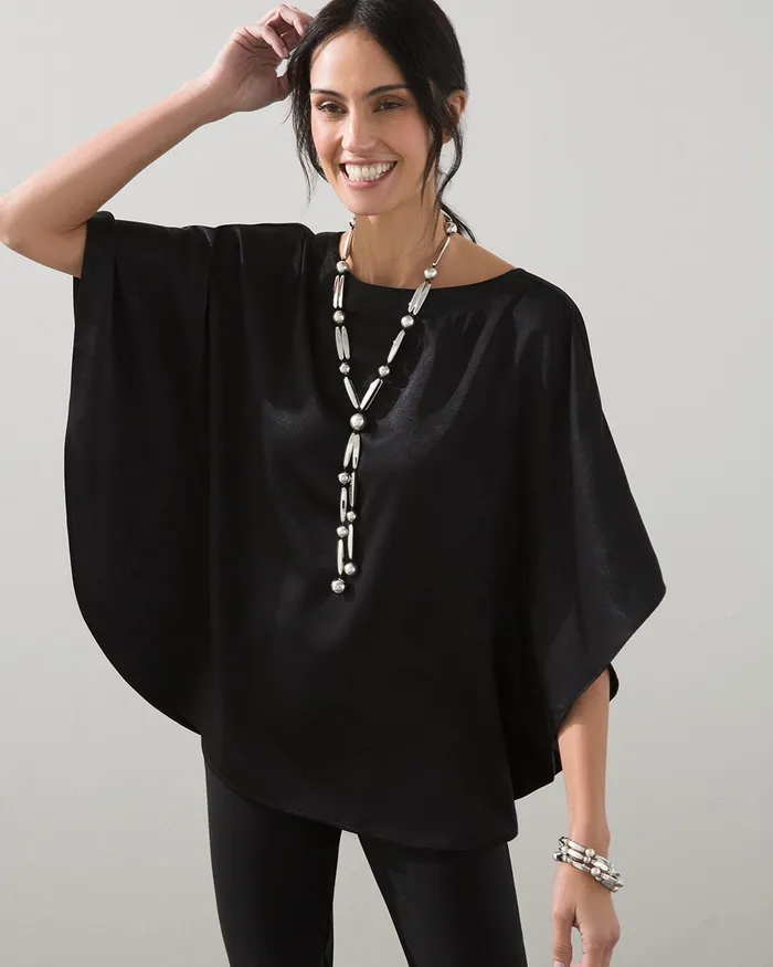 Chico039s Black Poncho Black Women Ponchos and Ruanas