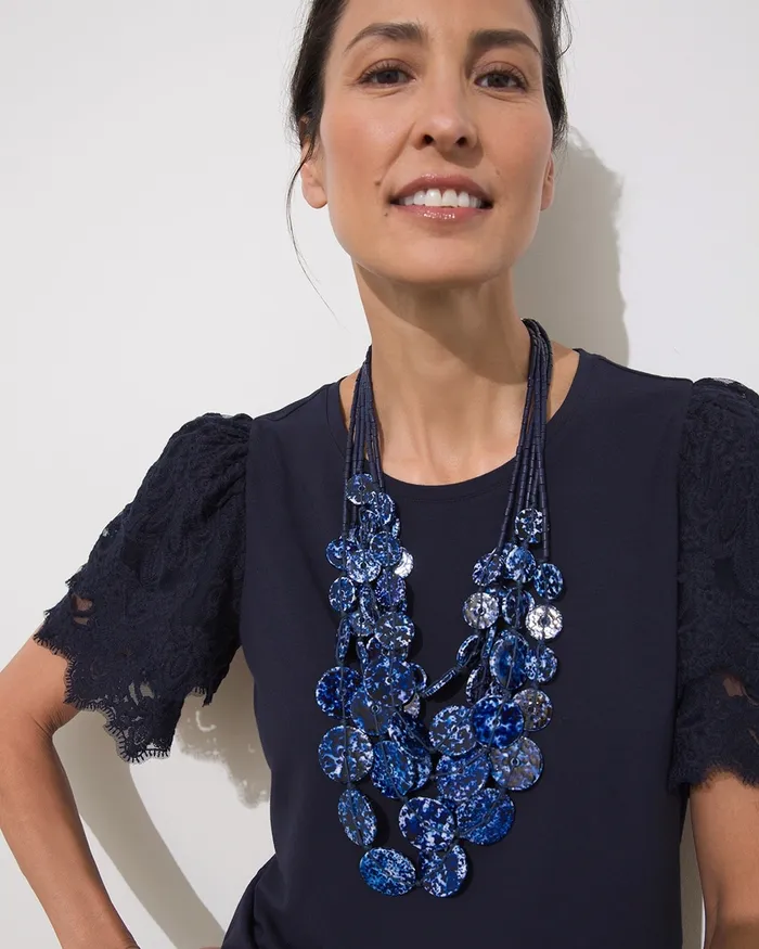 Chico039s Blue Multistrand Necklace Blue Women Necklaces