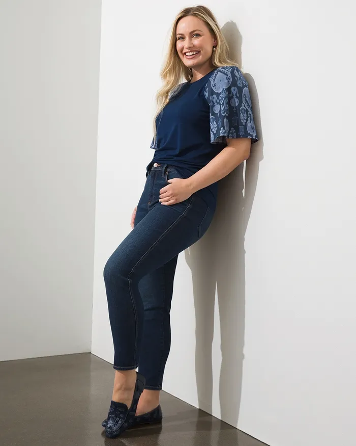 Chico039s DefineMe Denim Curvy Slim Ankle Jeans Cherrybark Indigo Women Jeans and Denim