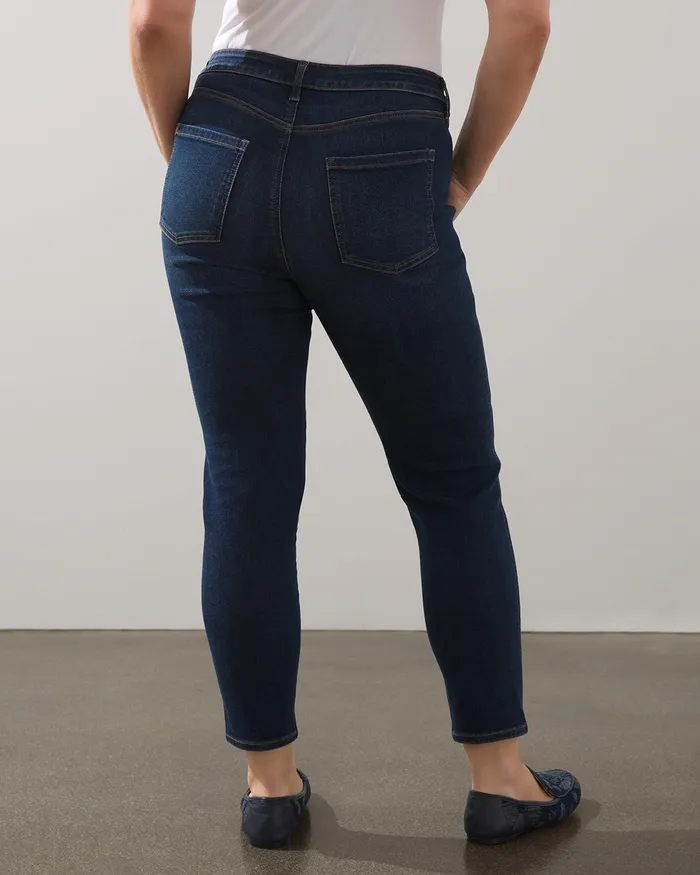Chico039s DefineMe Denim Curvy Slim Ankle Jeans Cherrybark Indigo Women Jeans and Denim