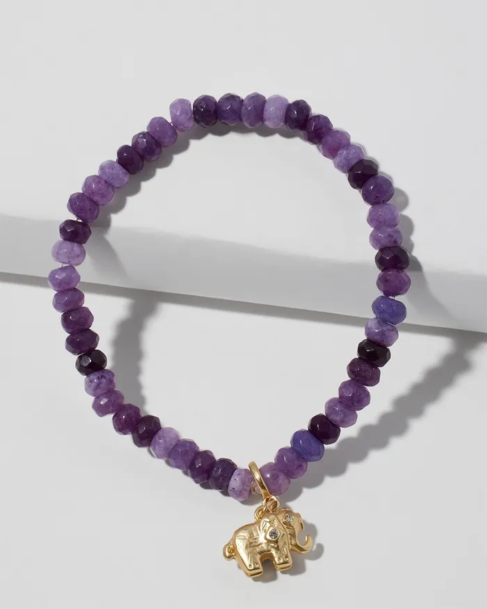 Chico039s Elephant Drop Off Stretch Bracelet Purple Women Bracelets