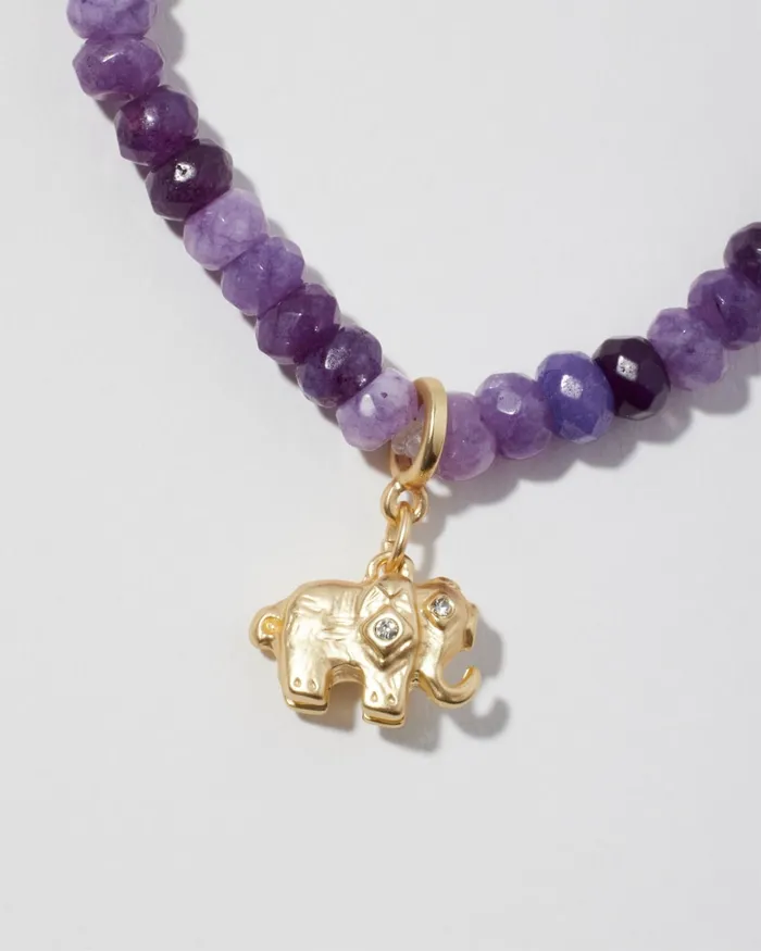 Chico039s Elephant Drop Off Stretch Bracelet Purple Women Bracelets
