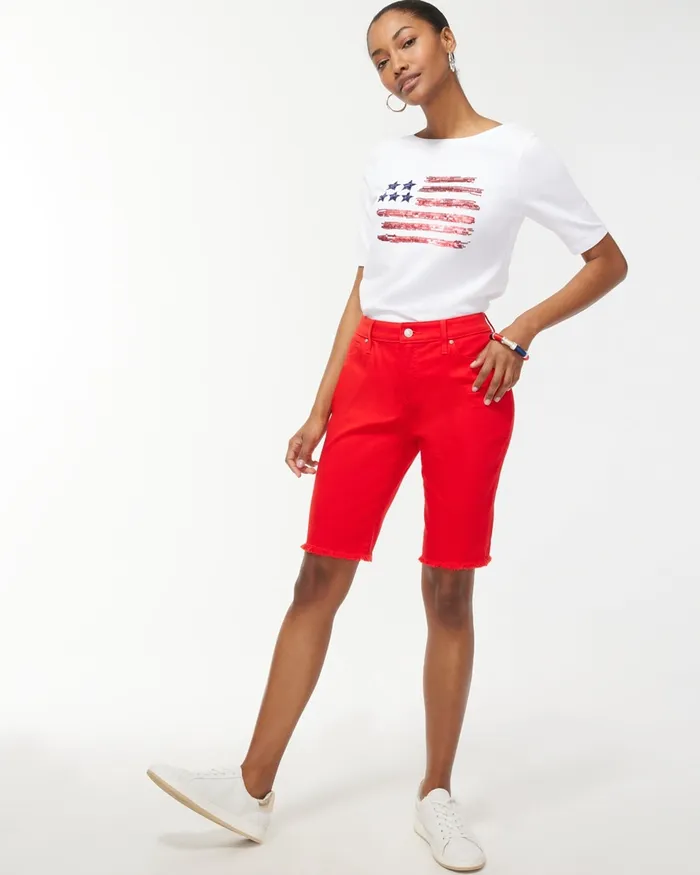 Chico039s Girlfriend Fray Hem Shorts Sea Salt Women Jeans and Denim Chico039s Girlfriend Fray Hem Shorts Sea Salt Women Jeans and Denim