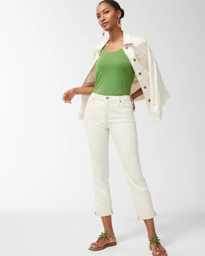 Chico039s Girlfriend Neutral Shine Crops Neutral Women Matching Sets