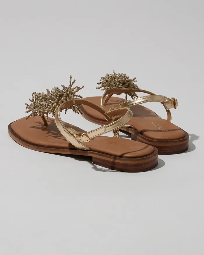 Chico039s Gold TStrap Sandals Gold Women Shoes