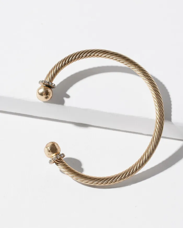 Chico039s Gold Tone Flex Cuff Bracelet Gold Women Bracelets