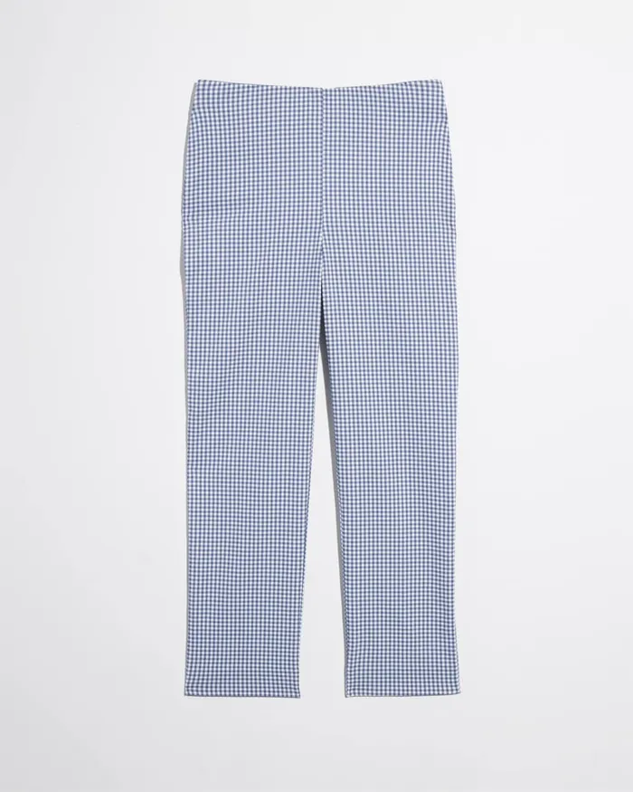 Chico039s Juliet Gingham Straight Crops Bijou BlueAlabaster Women Pants