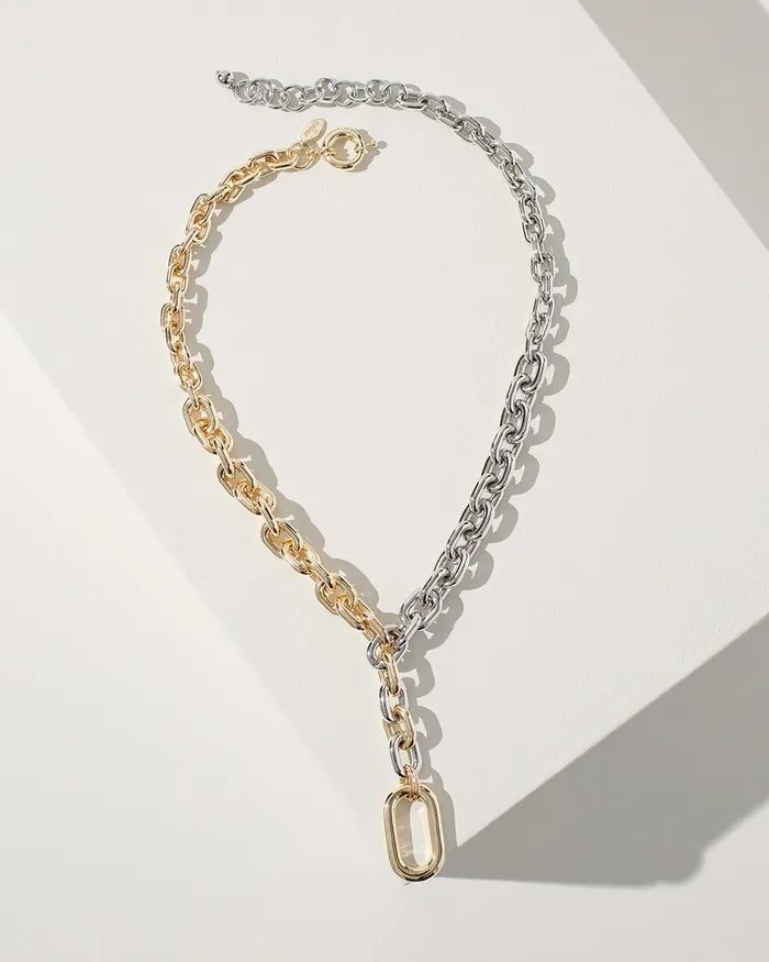 Chico039s Links YNecklace Mixed Metals Women Necklaces