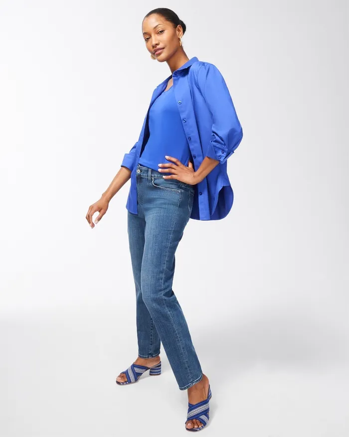 Chico039s Microfiber Tank Blue Grotto Women Tops