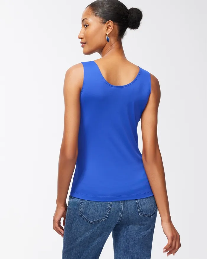 Chico039s Microfiber Tank Blue Grotto Women Tops