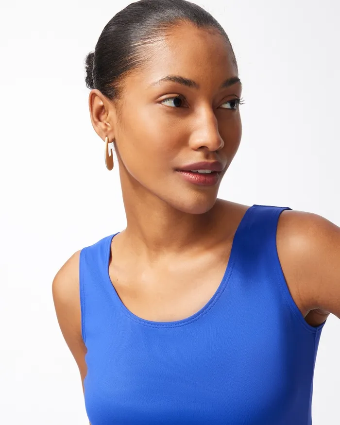Chico039s Microfiber Tank Blue Grotto Women Tops