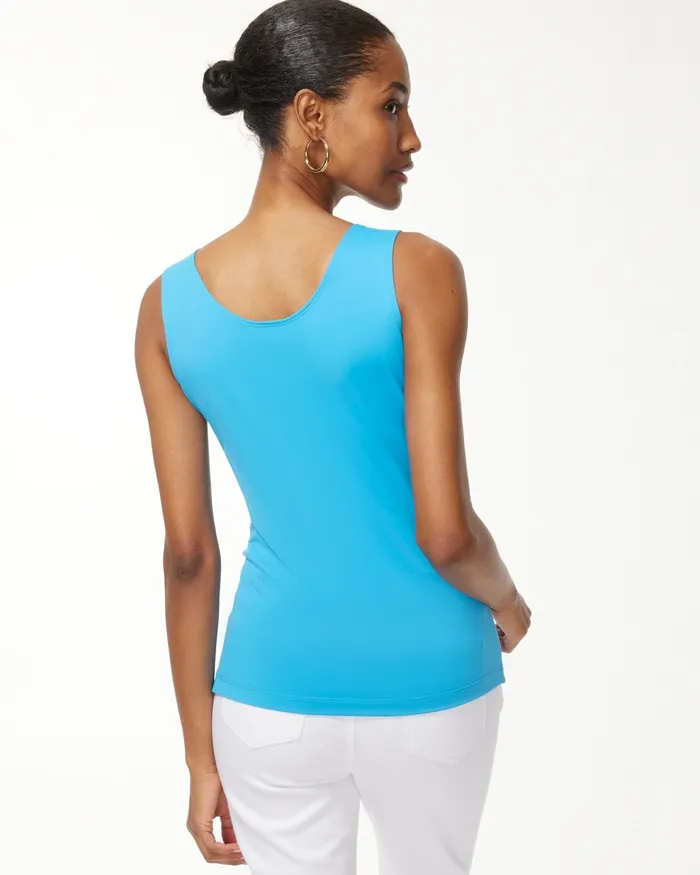 Chico039s Microfiber Tank Poolside Blue Women Tees