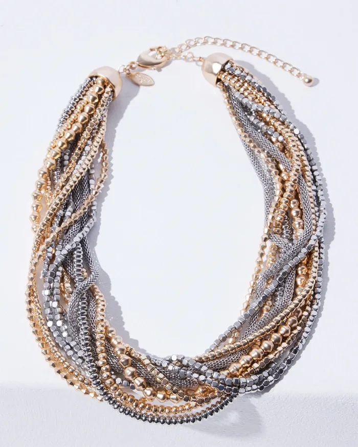 Chico039s Mixed Metals Multistrand Necklace Mixed Metals Women Necklaces