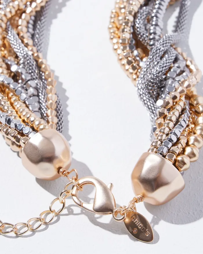 Chico039s Mixed Metals Multistrand Necklace Mixed Metals Women Necklaces