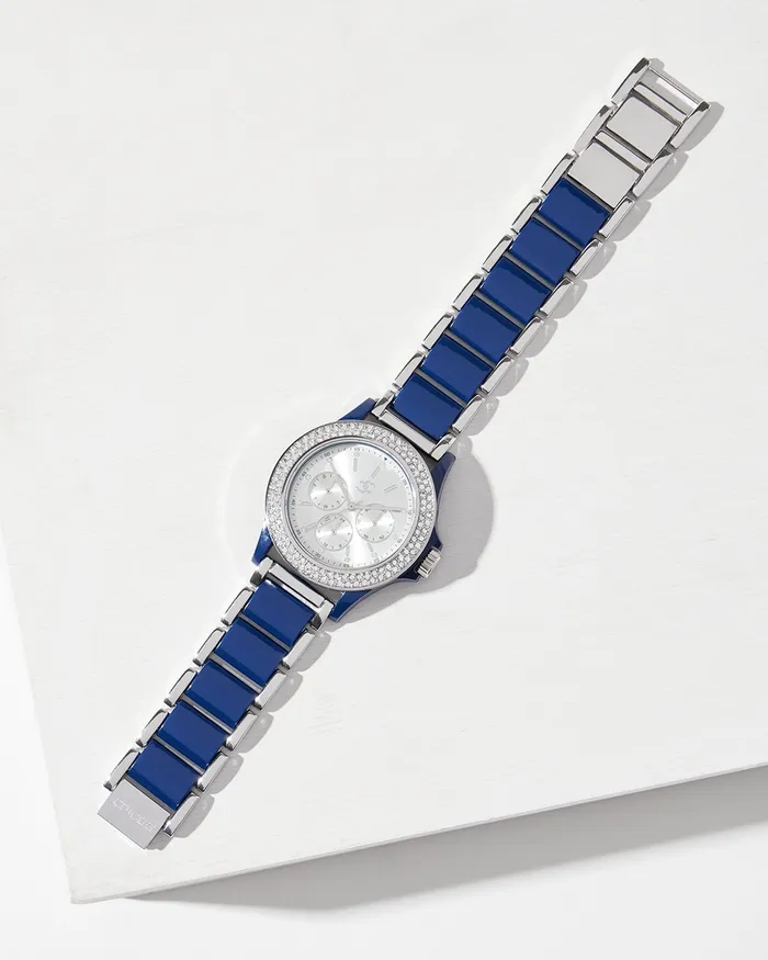 Chico039s Navy and Silver Tone Watch Navy Women Watches