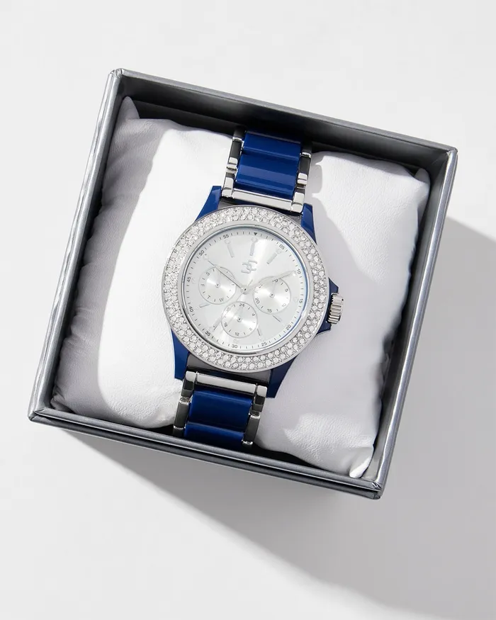 Chico039s Navy and Silver Tone Watch Navy Women Watches