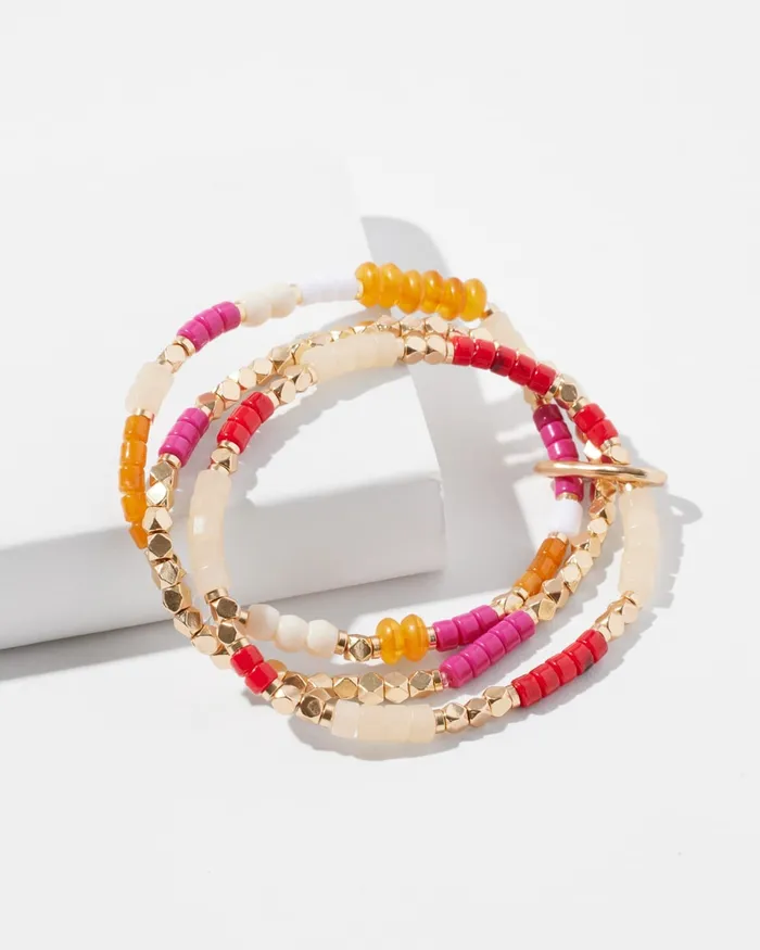 Chico039s Orange Stretch Bracelets Set Orange Women Bracelets