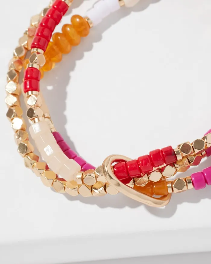 Chico039s Orange Stretch Bracelets Set Orange Women Bracelets