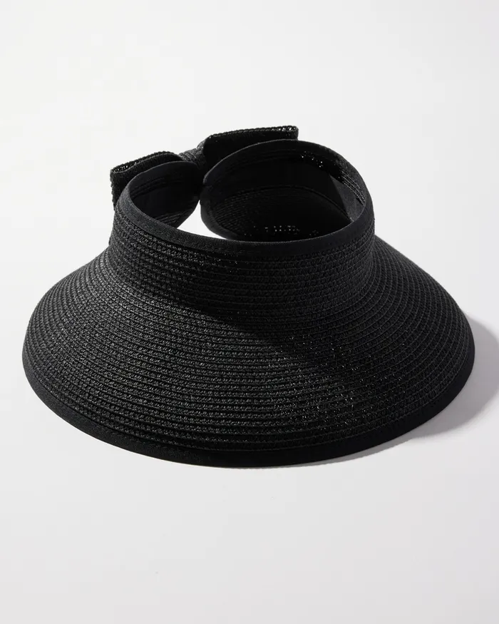 Chico039s Packable Sun Visor Black Women Hats