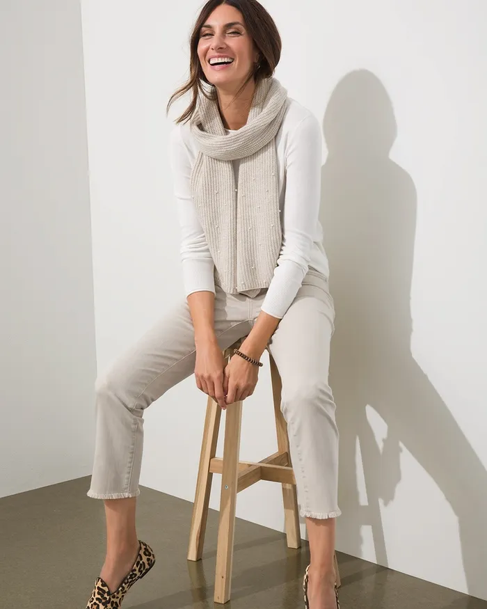 Chico039s So Slimming Girlfriend Crops Alabaster Women Jeans and Denim