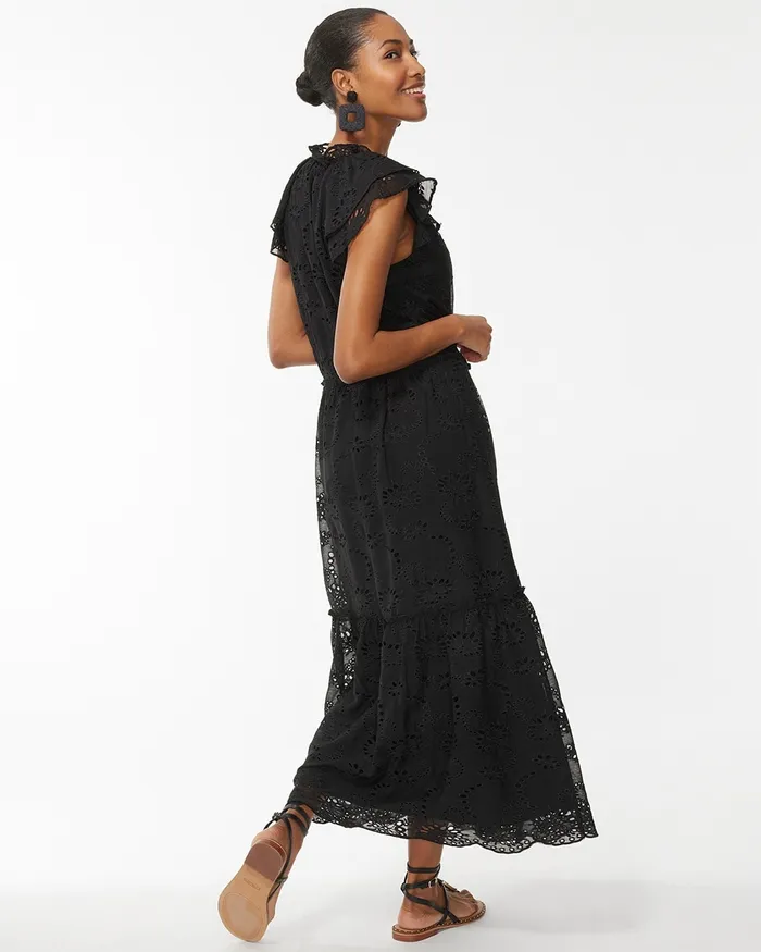 Chico039s Tiered Midi Dress Alabaster Women Dresses and Skirts