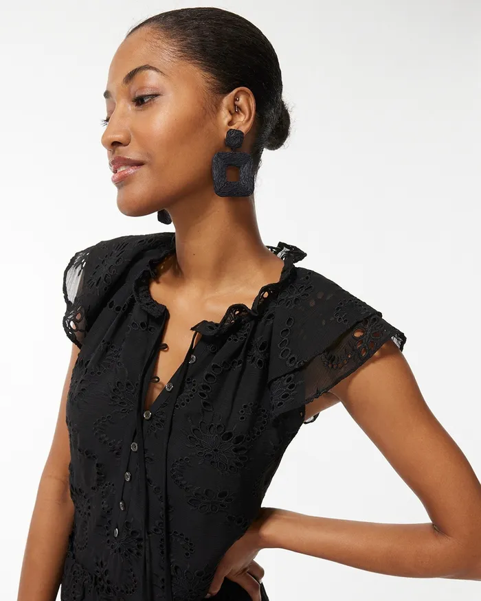 Chico039s Tiered Midi Dress Alabaster Women Dresses and Skirts