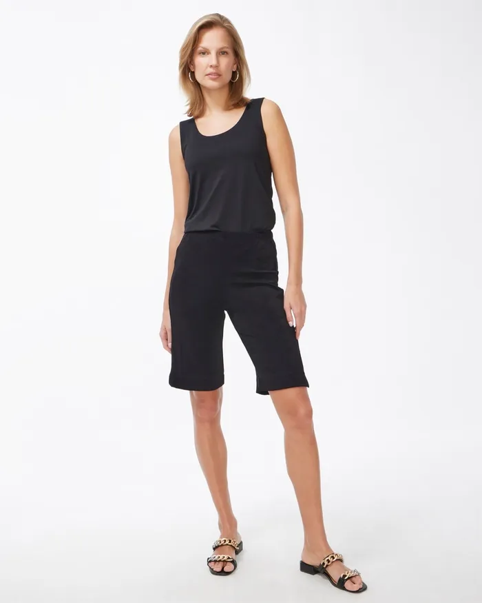 Chico039s Travelers Classic Bermuda Lake Shorts Black Women Shorts