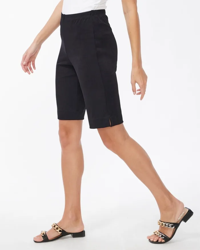 Chico039s Travelers Classic Bermuda Lake Shorts Black Women Shorts