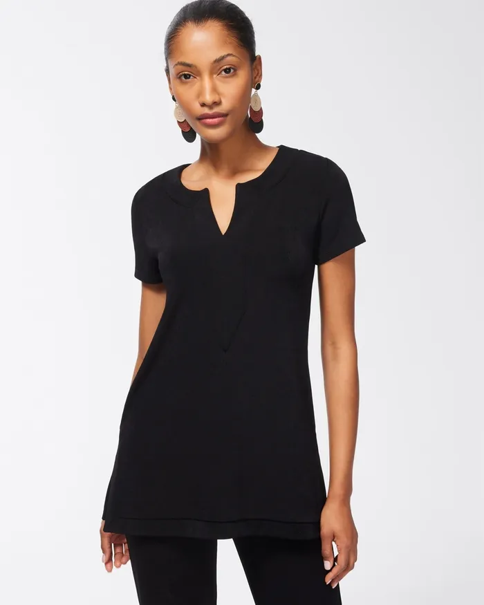 Chico039s Travelers Kurta Tunic Travelers Black Women Matching Sets