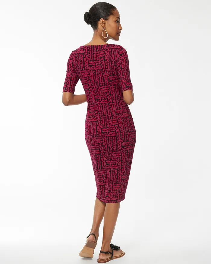 Chico039s Travelers Pebble Print Dress Botanic Berry Women Dresses and Skirts