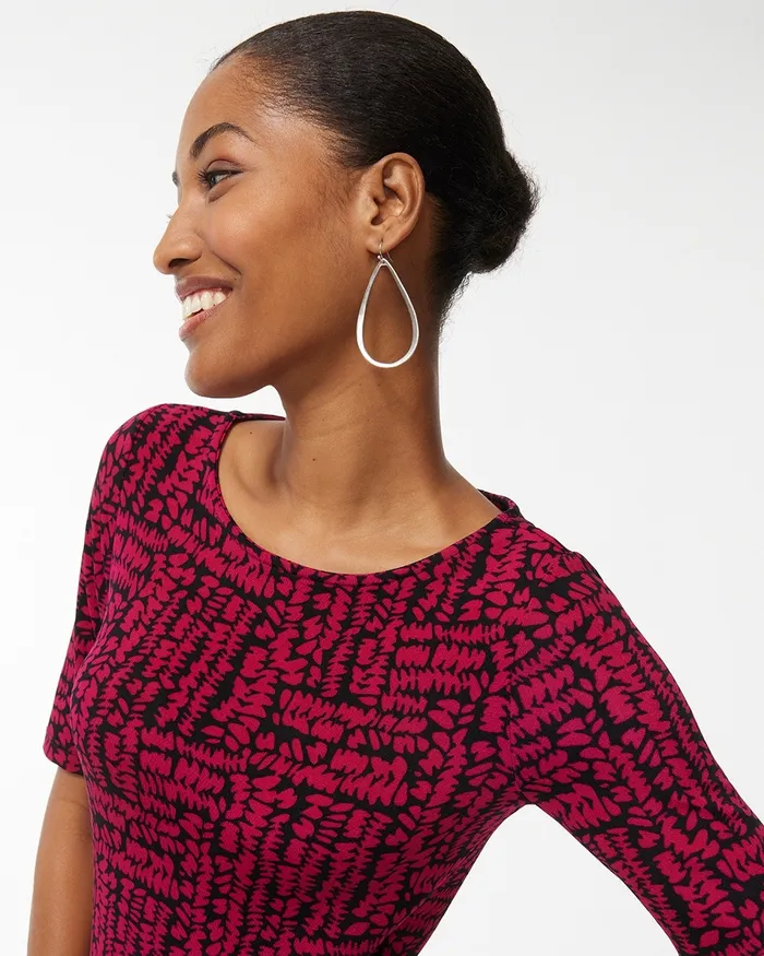 Chico039s Travelers Pebble Print Dress Botanic Berry Women Dresses and Skirts
