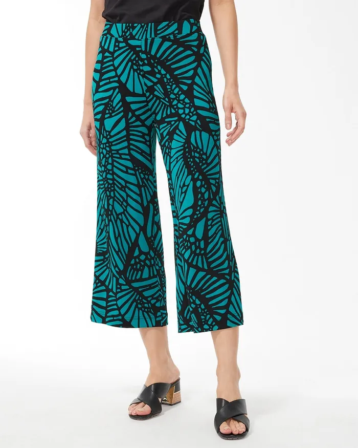 Chico039s Travelers Wing Print Crops Travelers Harbour Green Women Matching Sets