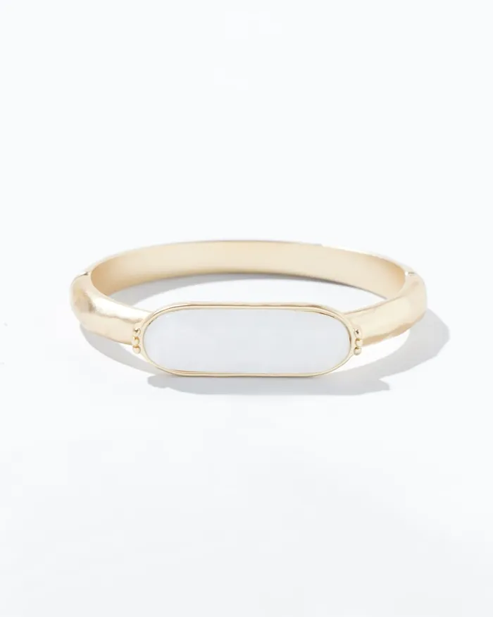 Chico039s White Quartz Bar Bracelet White Women Bracelets