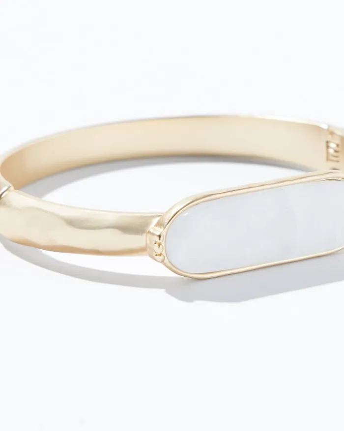 Chico039s White Quartz Bar Bracelet White Women Bracelets