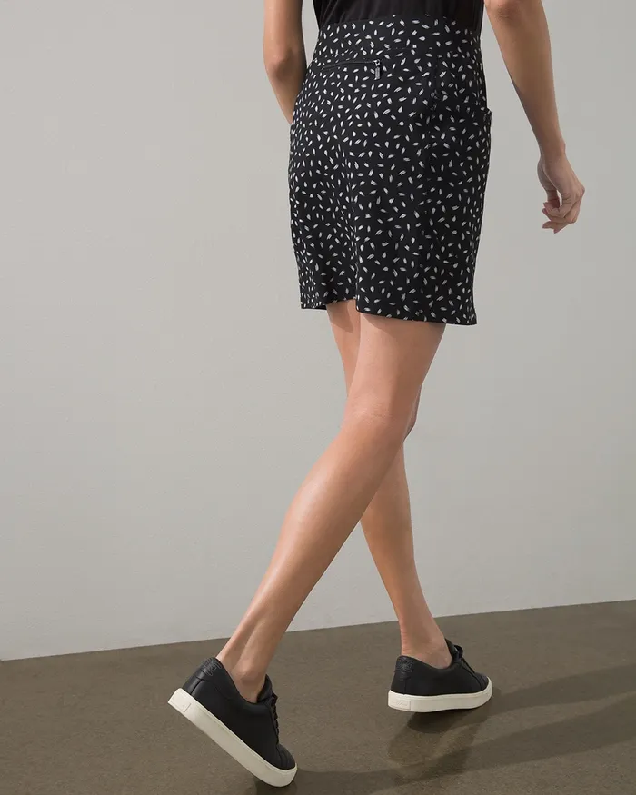 Chico039s Zenergy Dotted Side Pocket Skort Black Women Dresses and Skirts