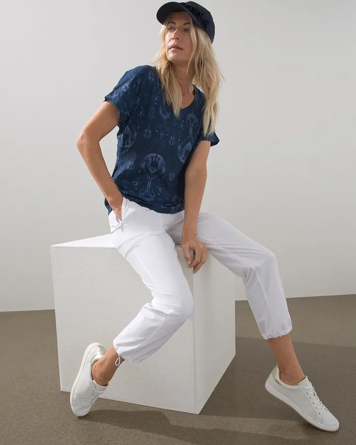 Chico039s Zenergy UPF Bungee Crops Alabaster Women Pants