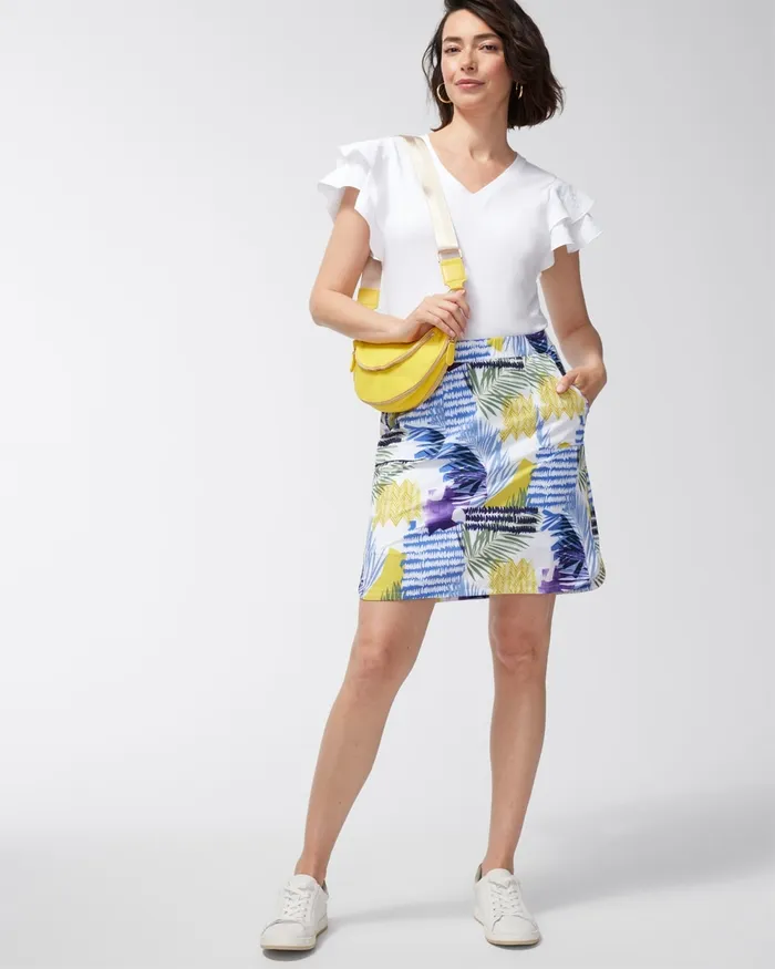 Chico039s Zenergy UPF Neema Coastal Print Skort Amparo Blue Women Pants