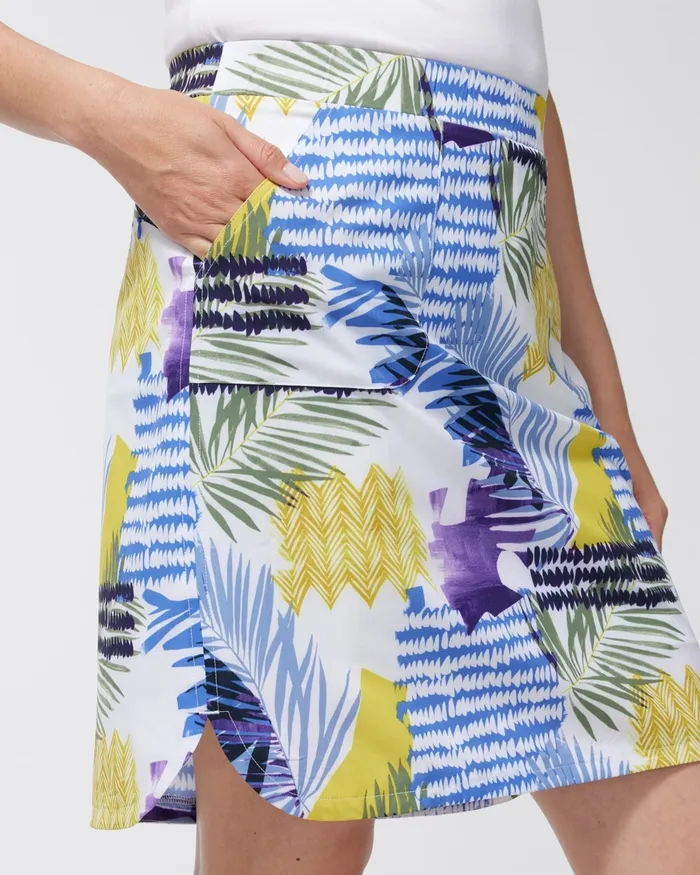 Chico039s Zenergy UPF Neema Coastal Print Skort Amparo Blue Women Pants