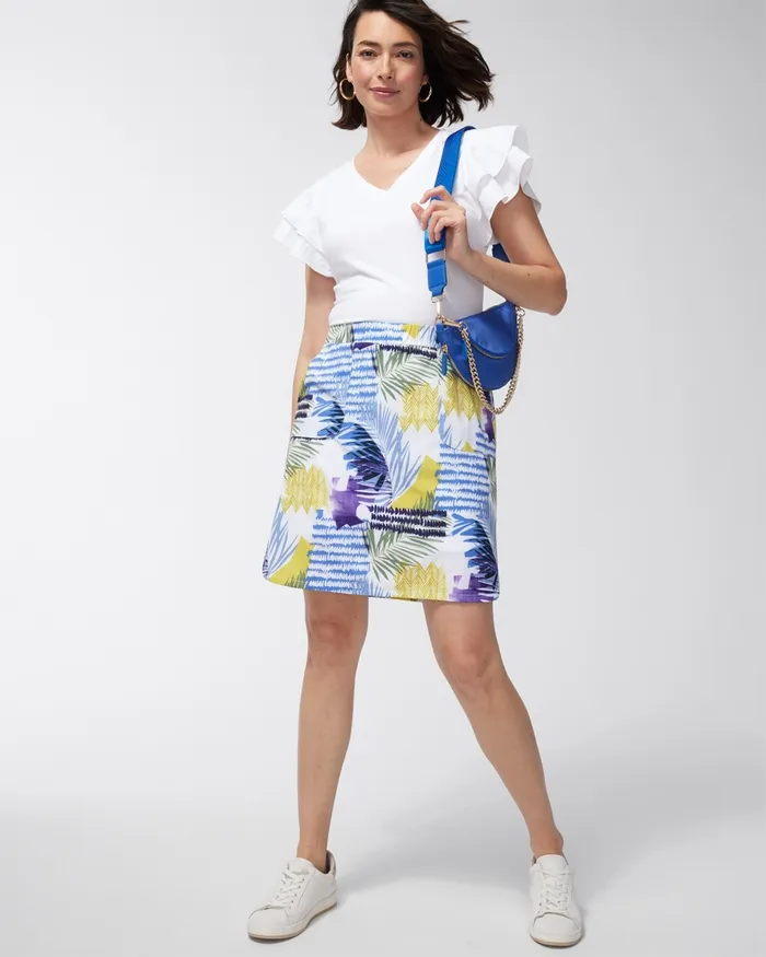 Chico039s Zenergy UPF Neema Flutter Sleeve Tee Alabaster Women Tops