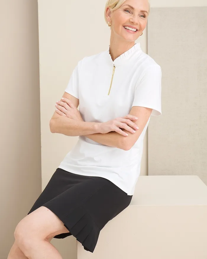 Chico039s Zenergy UPF Pleated Skort Black Women Shorts