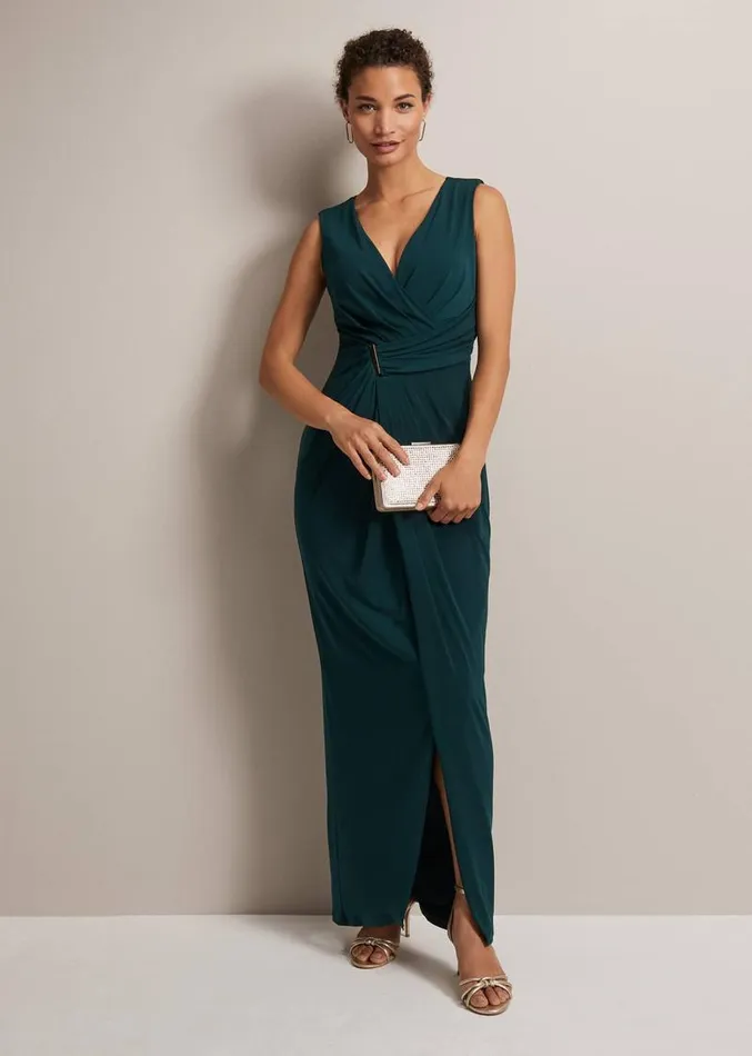 Christabel Dark Green Maxi Dress Dark Green Women Phase Eight Dresses