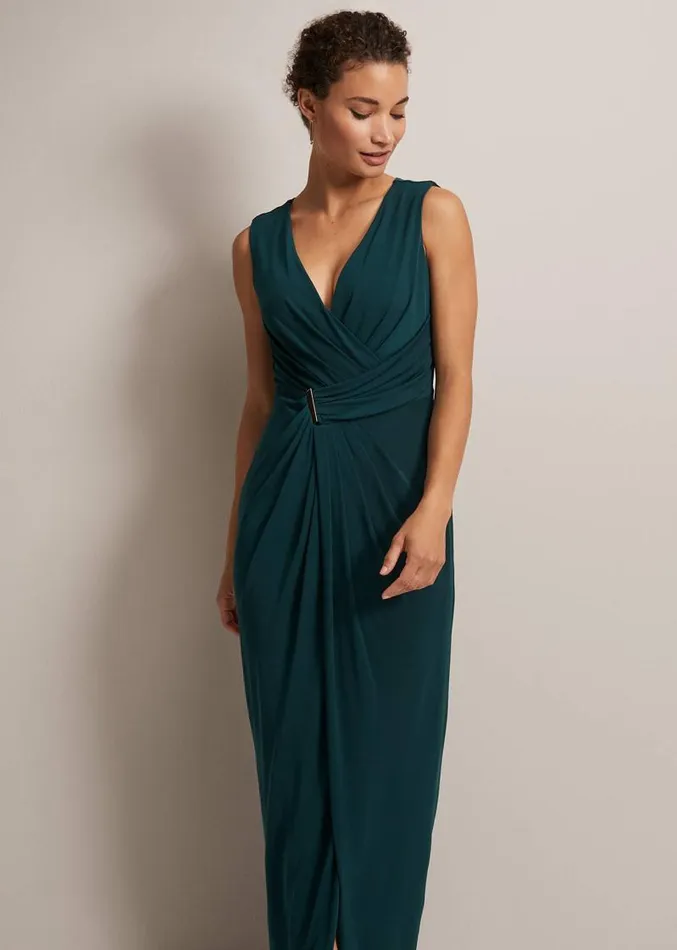 Christabel Dark Green Maxi Dress Dark Green Women Phase Eight Dresses