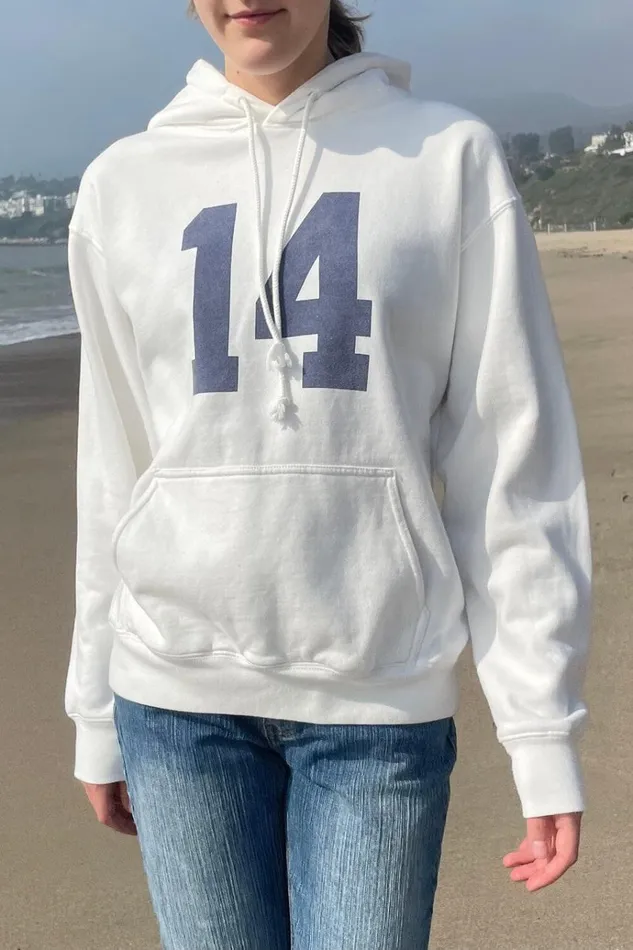 Christy 14 Hoodie Natural White Women Brandy Melville Sweatpants and Sweatshirts
