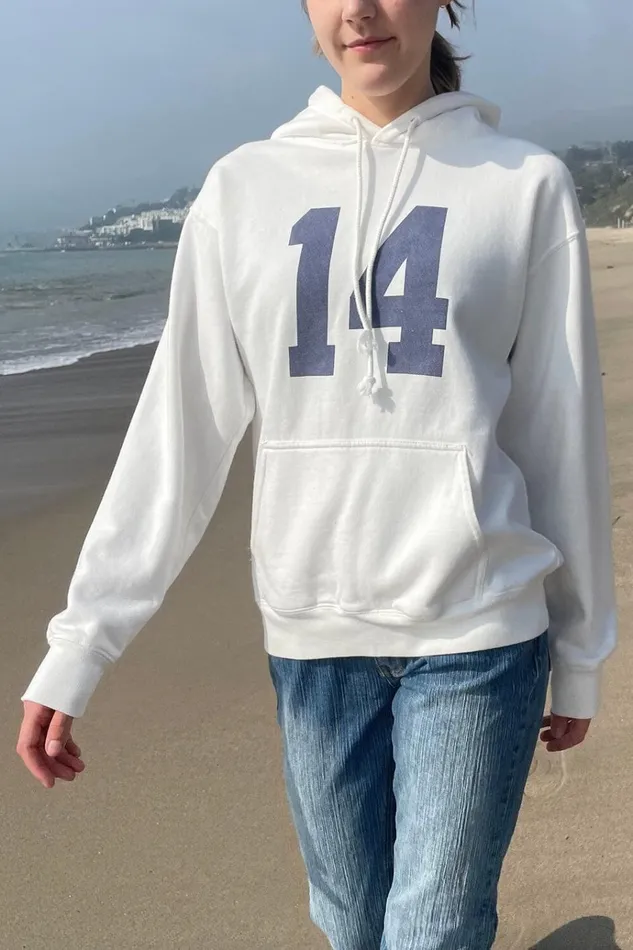 Christy 14 Hoodie Natural White Women Brandy Melville Sweatpants and Sweatshirts