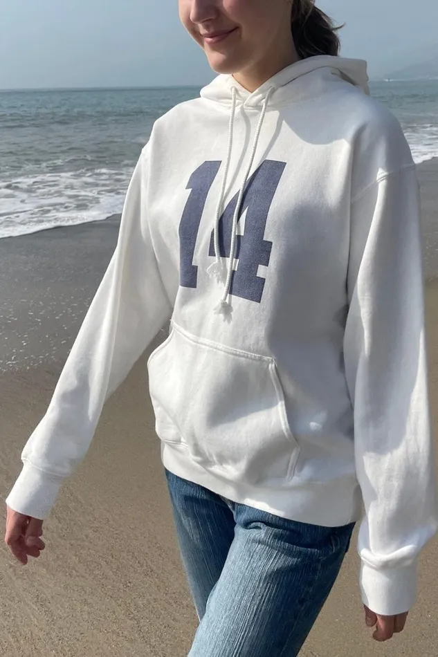 Christy 14 Hoodie Natural White Women Brandy Melville Sweatpants and Sweatshirts