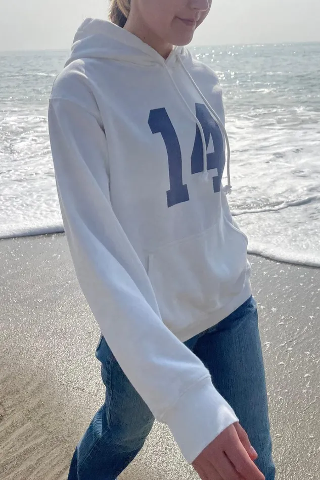 Christy 14 Hoodie Natural White Women Brandy Melville Sweatpants and Sweatshirts