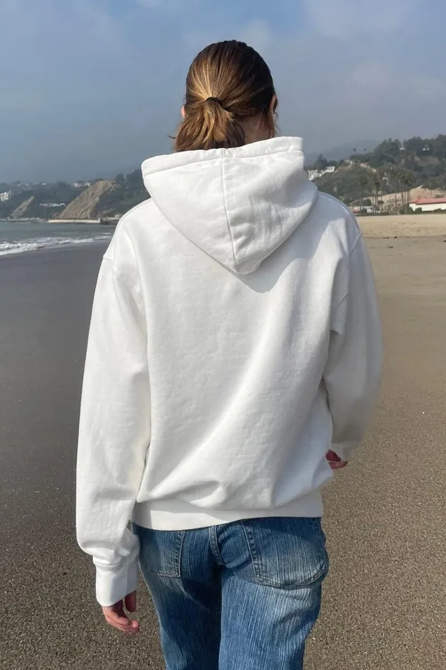 Christy 14 Hoodie Natural White Women Brandy Melville Sweatpants and Sweatshirts