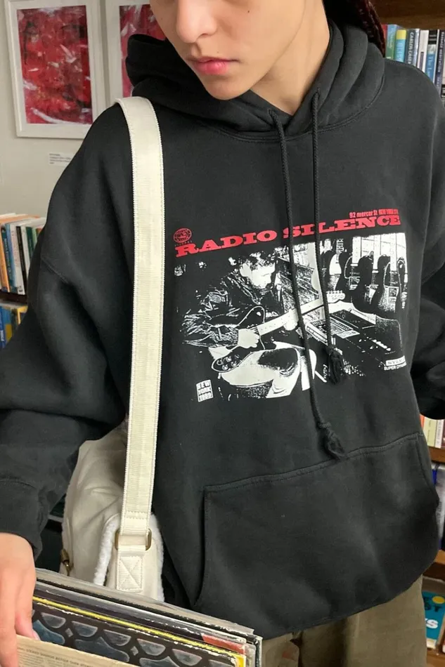 Christy Radio Silence Hoodie Black Women Brandy Melville Graphics