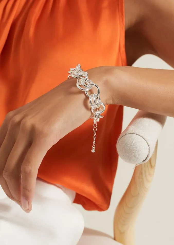 Circular Chain Link Bracelet Silver Women Phase Eight Jewellery