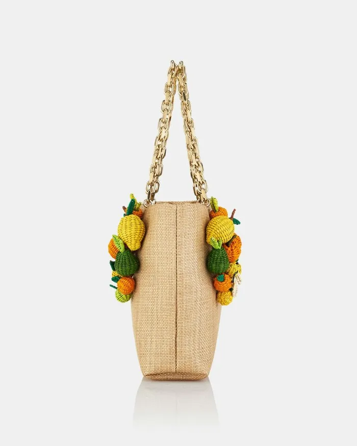 Citrus Punch Mini Tote Beige Women Aquazzura Mini Bags
